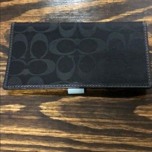 Coach Checkbook Cover - Black Signature